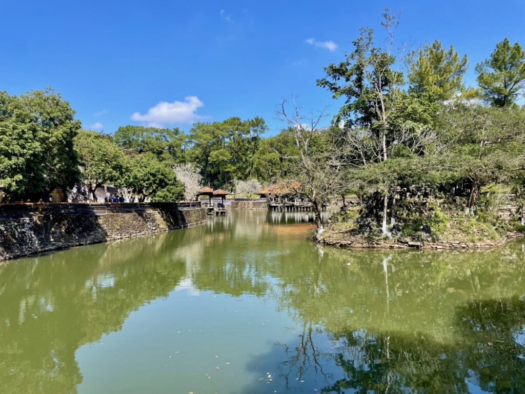Lake inside the Tu Duc Mausoleum in Hue, Vietnam