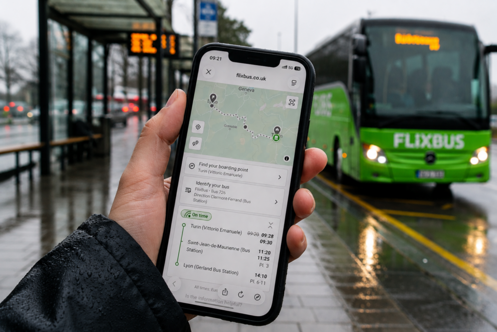 Checking FlixBus delays and route updates in the app