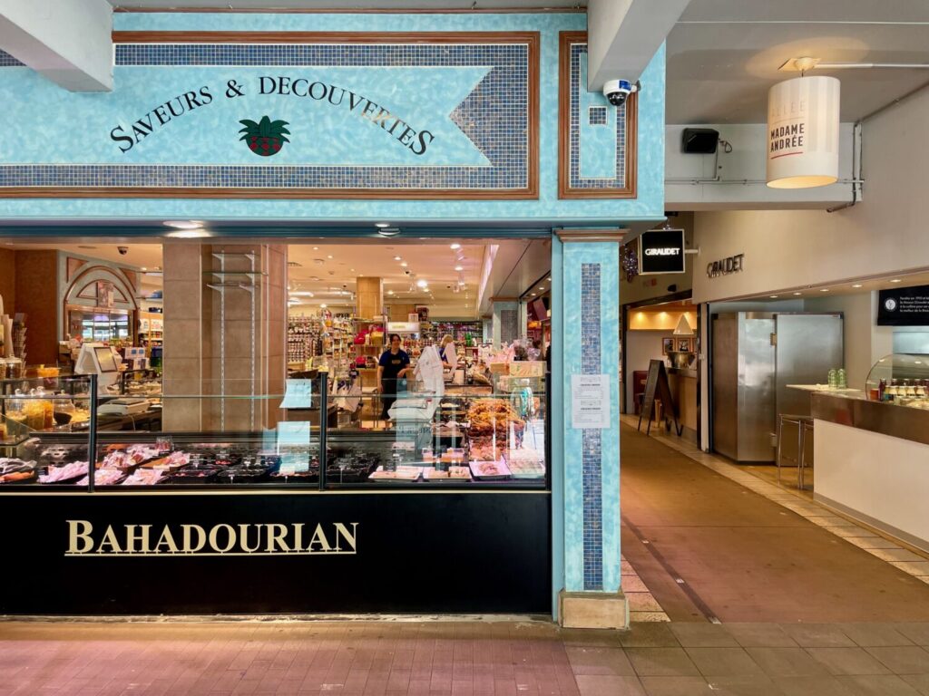 Gourmet food shops inside Les Halles de Lyon