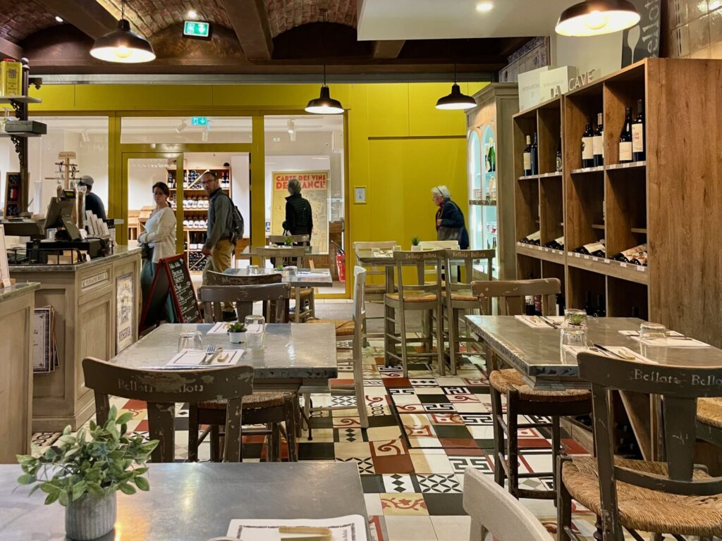One of the restaurants inside Les Halles de Lyon covered market