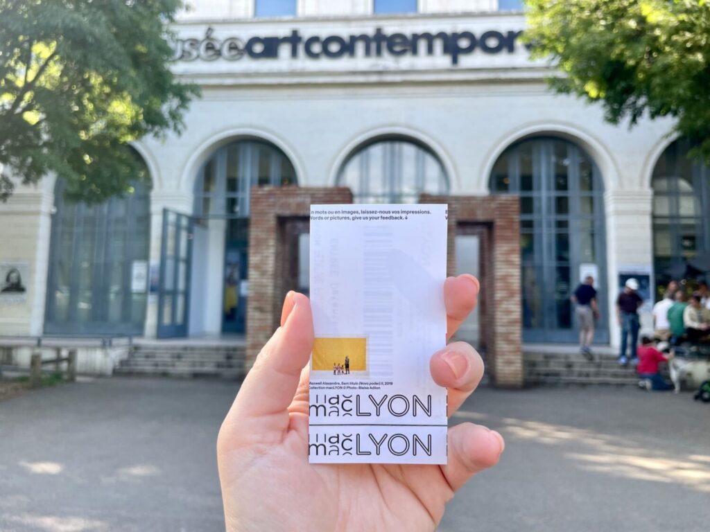 macLYON admission ticket in front of the museum facade