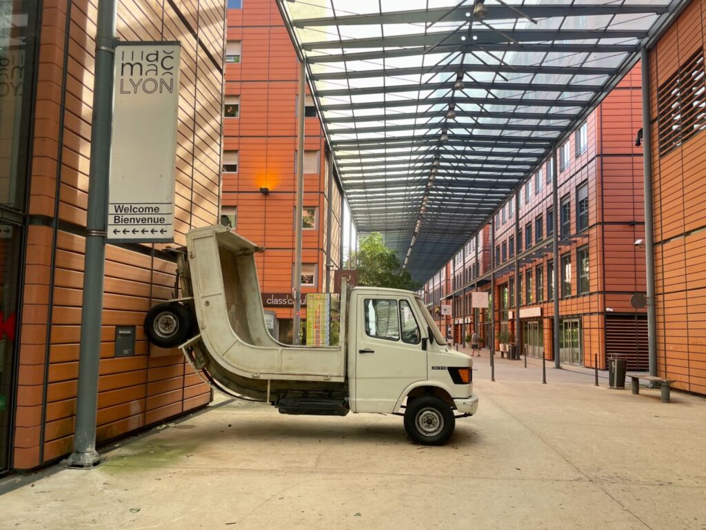 Truck by Erwin Wurm outside macLYON in Lyon