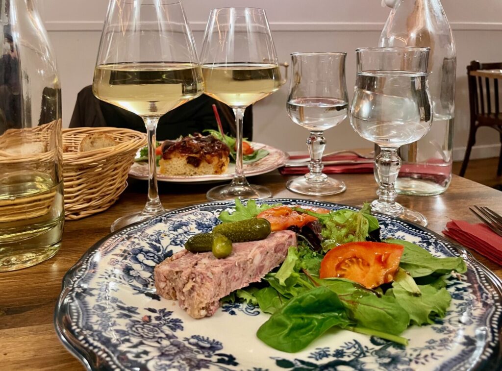 Meat terrine served at Le Comptoir Charlemagne in Lyon