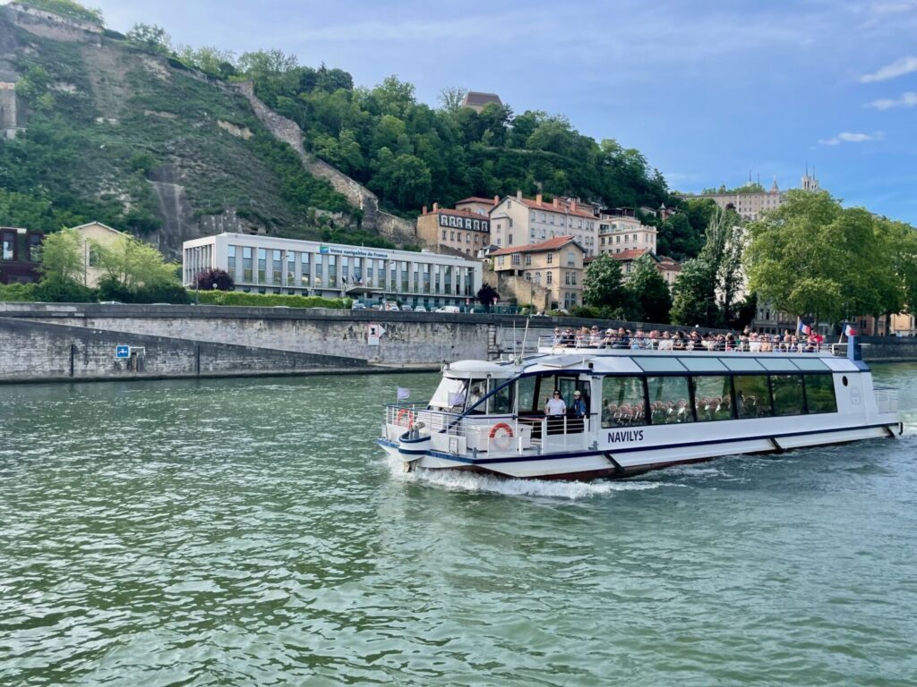 Cruise boat on the Saône River in Lyon