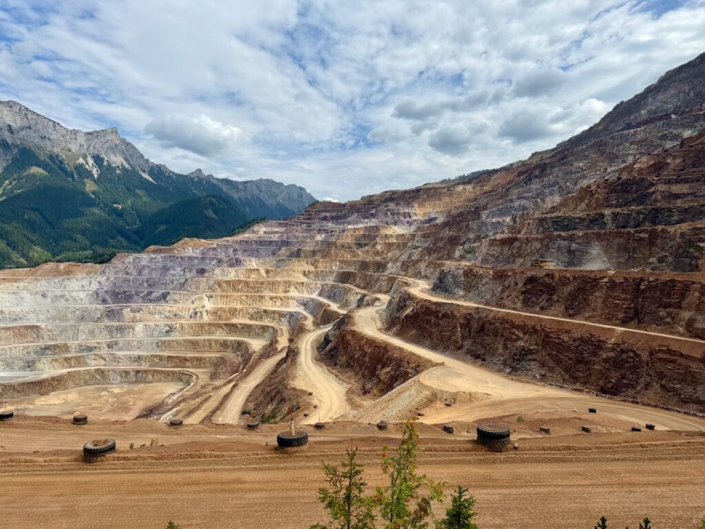 Erzberg Mine's open-pit terraces, cut into the Austrian Alps