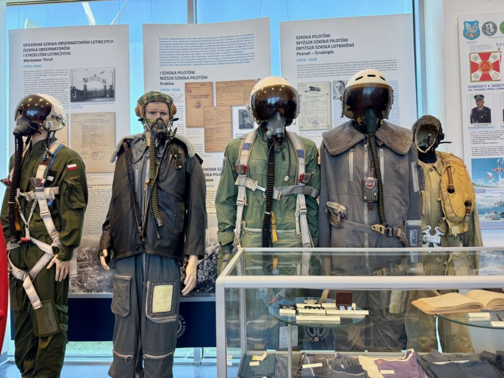 Historic uniforms at the Air Force Museum in Dęblin, Poland