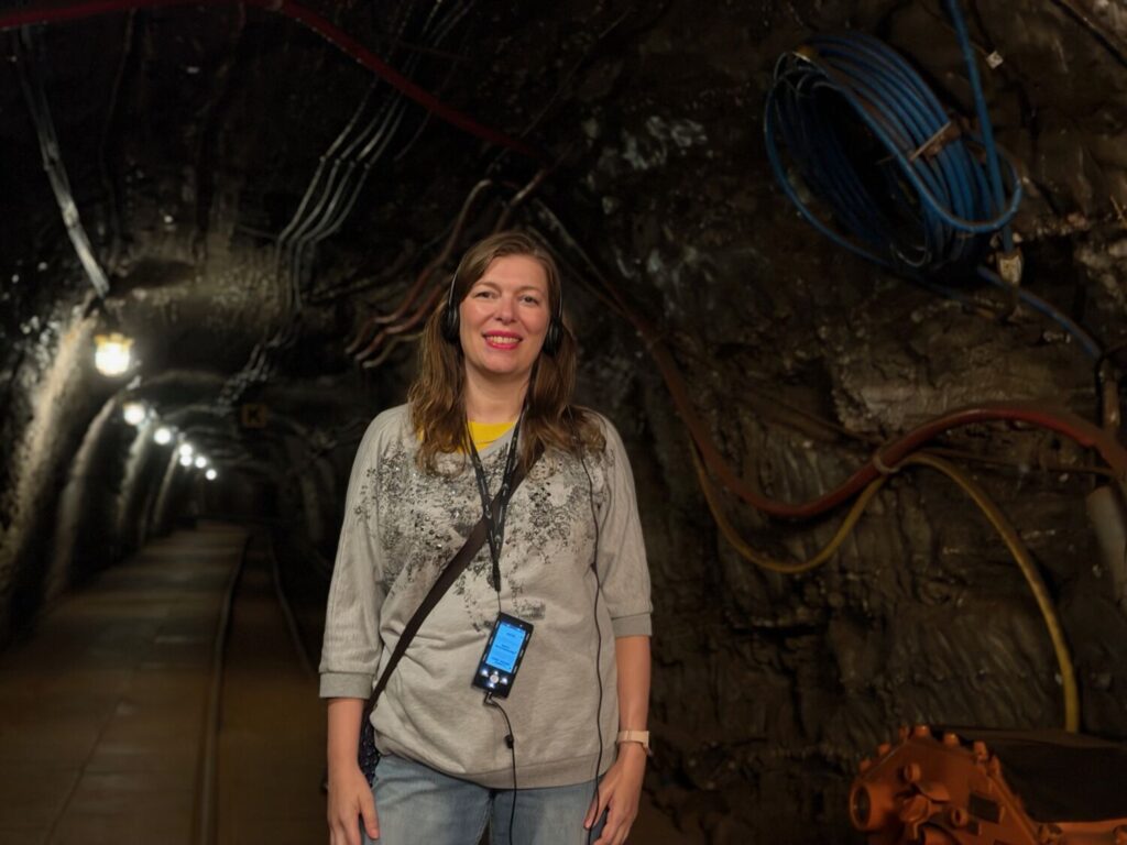 Paola Bertoni inside the Bochnia Salt Mine, Poland